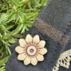 Мини несесерче в черно - златен цип и цвете-копче