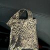 Мини несесерче, рециклиран деним със златист змийски принт